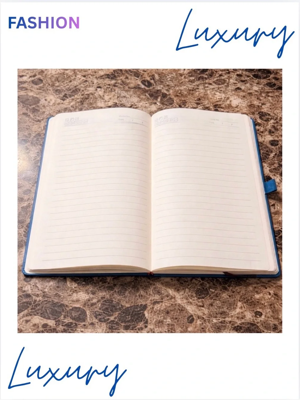 NOTEBOOK: Blue Featuring Bluish/Purple & Brownish/Pink Hearts, NWOT